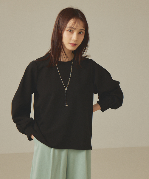 abahouse mavie（アバハウスマヴィ）の「カットジョーゼット2WAYプルオーバー（Tシャツ/カットソー・レディース・ダークオレンジ/ブラック/ホワイト/ピンクベージュ・フリー）」の3枚目の写真