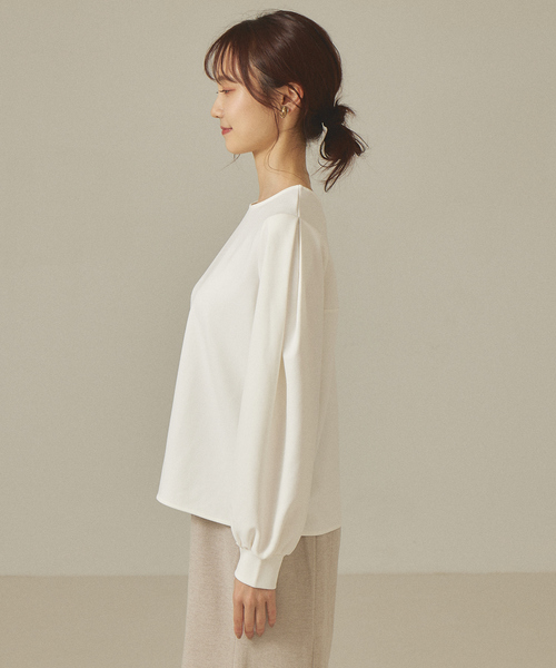 abahouse mavie（アバハウスマヴィ）の「カットジョーゼット2WAYプルオーバー（Tシャツ/カットソー・レディース・ダークオレンジ/ブラック/ホワイト/ピンクベージュ・フリー）」の8枚目の写真