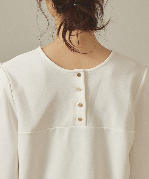 abahouse mavie（アバハウスマヴィ）の「カットジョーゼット2WAYプルオーバー（Tシャツ/カットソー・レディース・ダークオレンジ/ブラック/ホワイト/ピンクベージュ・フリー）」の10枚目の写真
