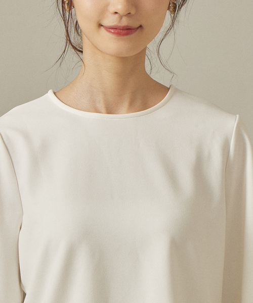 abahouse mavie（アバハウスマヴィ）の「カットジョーゼット2WAYプルオーバー（Tシャツ/カットソー・レディース・ダークオレンジ/ブラック/ホワイト/ピンクベージュ・フリー）」の11枚目の写真