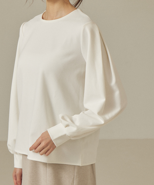 abahouse mavie（アバハウスマヴィ）の「カットジョーゼット2WAYプルオーバー（Tシャツ/カットソー・レディース・ダークオレンジ/ブラック/ホワイト/ピンクベージュ・フリー）」の12枚目の写真
