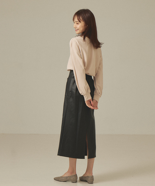 abahouse mavie（アバハウスマヴィ）の「カットジョーゼット2WAYプルオーバー（Tシャツ/カットソー・レディース・ダークオレンジ/ブラック/ホワイト/ピンクベージュ・フリー）」の16枚目の写真