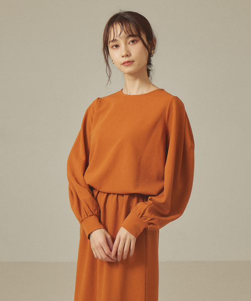 abahouse mavie（アバハウスマヴィ）の「カットジョーゼット2WAYプルオーバー（Tシャツ/カットソー・レディース・ダークオレンジ/ブラック/ホワイト/ピンクベージュ・フリー）」の21枚目の写真