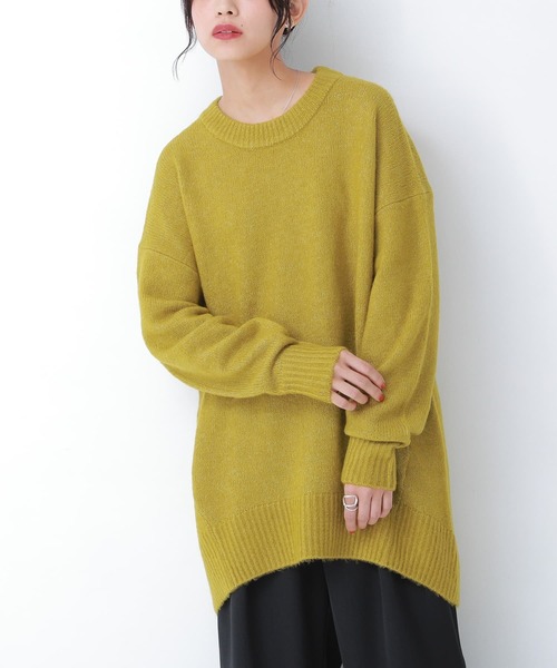 osharewalker(オシャレウォーカー)の「【廃盤】『ミドル丈シンプルコクーンニット』(ニット/セーター・レディース・グレイッシュブルー/マスタード/チャコール/テラコッタ・FREE)」の4枚目の写真