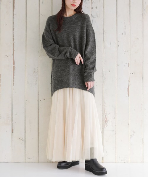 osharewalker(オシャレウォーカー)の「【廃盤】『ミドル丈シンプルコクーンニット』(ニット/セーター・レディース・グレイッシュブルー/マスタード/チャコール/テラコッタ・FREE)」の13枚目の写真