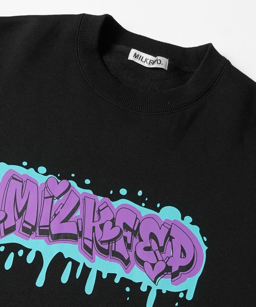 MILKFED.(ミルクフェド)の「GRAFFITI BIGSWEAT TOP(スウェット・レディース・ライトブルー/ブラック/オフホワイト/ライトパープル・ONE SIZE)」の13枚目の写真