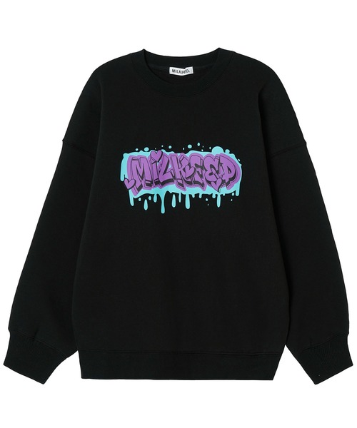 MILKFED.(ミルクフェド)の「GRAFFITI BIGSWEAT TOP(スウェット・レディース・ライトブルー/ブラック/オフホワイト/ライトパープル・ONE SIZE)」の16枚目の写真