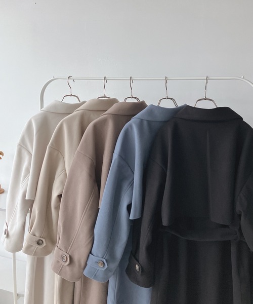 AS KNOW AS plus（アズノゥアズプラス）の「♪ウィンタートレンチコート　【2024AWアイテム】（トレンチコート・レディース・アイボリー/ブラック/ブラウン/グレイッシュベージュ/ブルー/グレー系/ブラウン系/アイボリー系・FREE）」の19枚目の写真