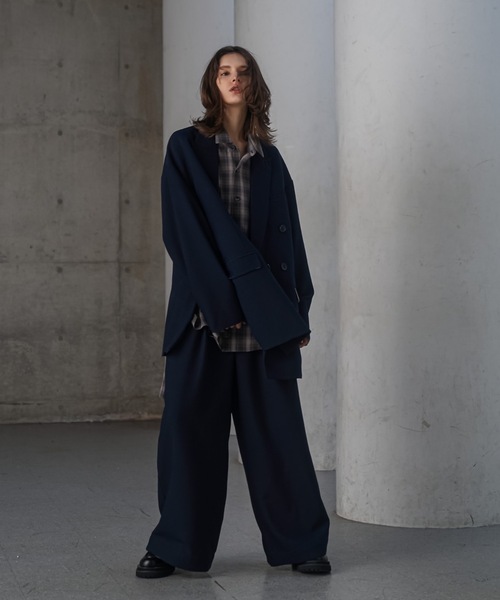 shiki tokyo（シキトウキョウ）の「Wide Straight Layered Pants / ワイドストレートレイヤードパンツ（その他パンツ・メンズ・キャメル/ネイビー・SMALL/MEDIUM/LARGE）」の9枚目の写真