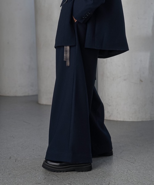 shiki tokyo（シキトウキョウ）の「Wide Straight Layered Pants / ワイドストレートレイヤードパンツ（その他パンツ・メンズ・キャメル/ネイビー・SMALL/MEDIUM/LARGE）」の4枚目の写真