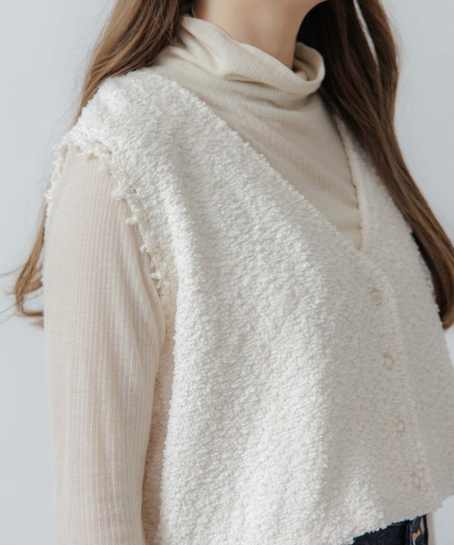 flower（フラワー）の「フラッフィ―レースベスト（ベスト・レディース・アイボリー/ピンク・FREE）」の11枚目の写真