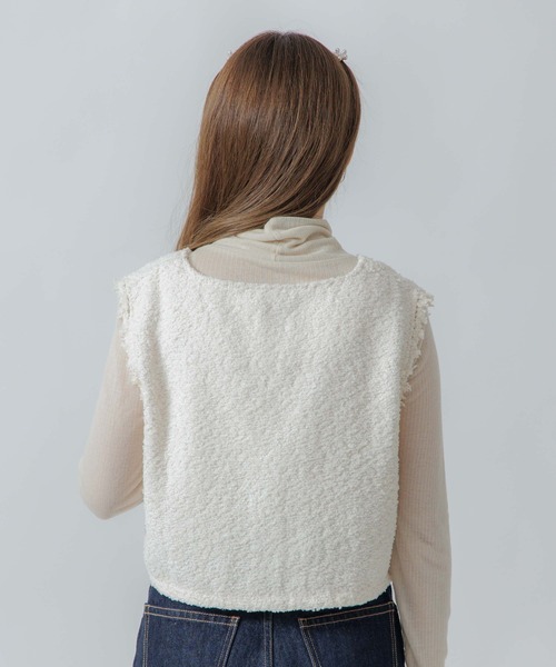 flower（フラワー）の「フラッフィ―レースベスト（ベスト・レディース・アイボリー/ピンク・FREE）」の8枚目の写真