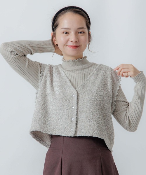 flower（フラワー）の「フラッフィ―レースベスト（ベスト・レディース・アイボリー/ピンク・FREE）」の15枚目の写真