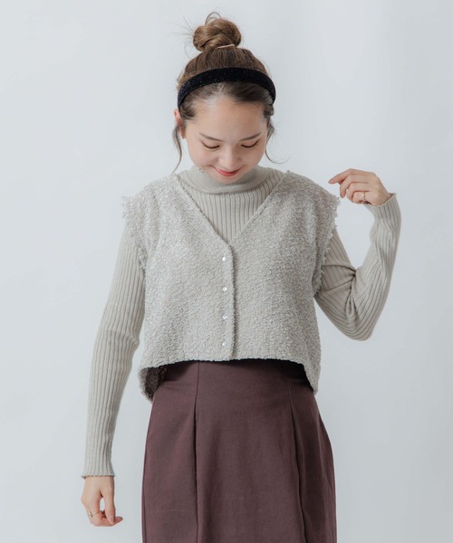 flower（フラワー）の「フラッフィ―レースベスト（ベスト・レディース・アイボリー/ピンク・FREE）」の9枚目の写真