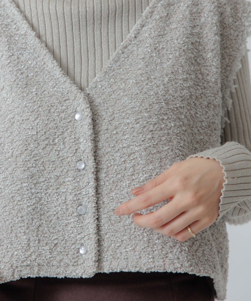 flower（フラワー）の「フラッフィ―レースベスト（ベスト・レディース・アイボリー/ピンク・FREE）」の12枚目の写真