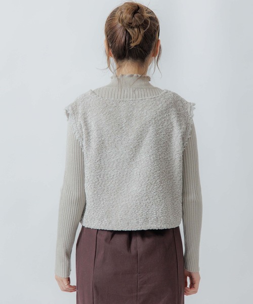 flower（フラワー）の「フラッフィ―レースベスト（ベスト・レディース・アイボリー/ピンク・FREE）」の4枚目の写真