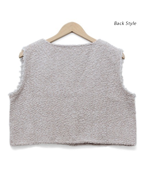 flower（フラワー）の「フラッフィ―レースベスト（ベスト・レディース・アイボリー/ピンク・FREE）」の5枚目の写真