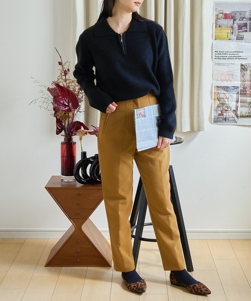 SETUP7(セットアップセブン)の「【SETUP7】ハーフジップニットプルオーバー SCCH251(ニット/セーター・レディース・ピンク/ブルー/アイボリー/ブラック/ベージュ・FREE)」の20枚目の写真