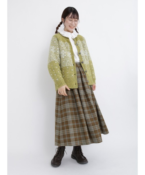 Samansa Mos2（サマンサ モスモス）の「ノルディック柄カーディガン（カーディガン/ボレロ・レディース・ブラウン/イエロー/チャコール・ﾌﾘ-）」の8枚目の写真