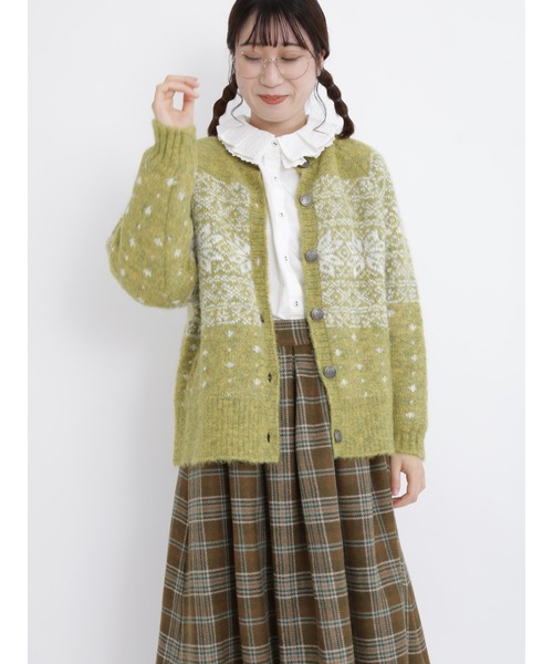 Samansa Mos2（サマンサ モスモス）の「ノルディック柄カーディガン（カーディガン/ボレロ・レディース・ブラウン/イエロー/チャコール・ﾌﾘ-）」の9枚目の写真