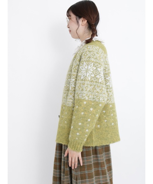 Samansa Mos2（サマンサ モスモス）の「ノルディック柄カーディガン（カーディガン/ボレロ・レディース・ブラウン/イエロー/チャコール・ﾌﾘ-）」の11枚目の写真