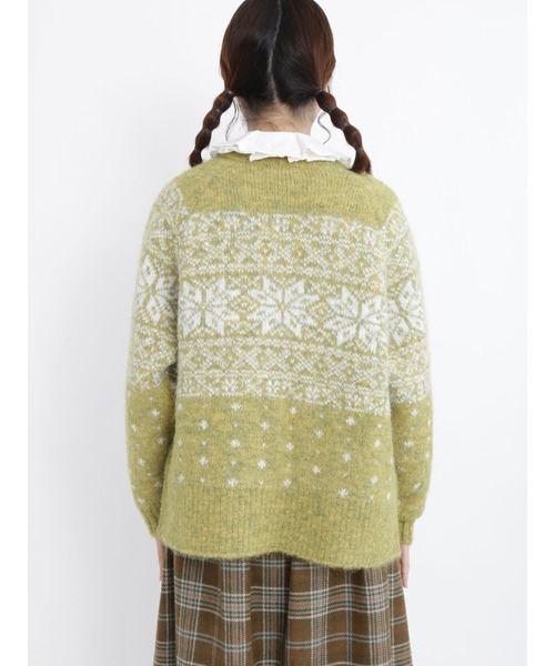 Samansa Mos2（サマンサ モスモス）の「ノルディック柄カーディガン（カーディガン/ボレロ・レディース・ブラウン/イエロー/チャコール・ﾌﾘ-）」の12枚目の写真