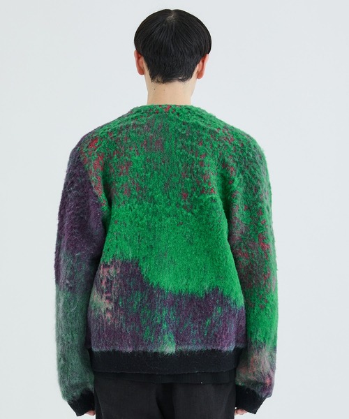 WRAPINKNOT（ラッピンノット）の「OIL PAINTING IMAGE MOHAIR CARDIGAN（カーディガン/ボレロ・メンズ・グリーン・2/3）」の6枚目の写真