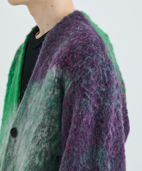 WRAPINKNOT（ラッピンノット）の「OIL PAINTING IMAGE MOHAIR CARDIGAN（カーディガン/ボレロ・メンズ・グリーン・2/3）」の10枚目の写真