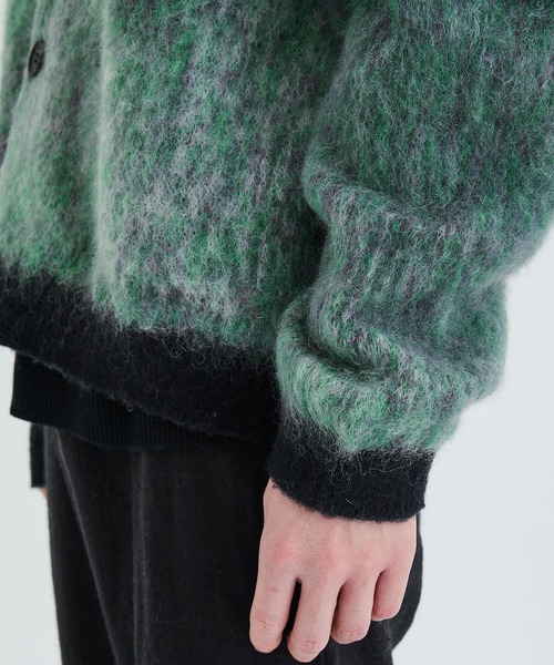 WRAPINKNOT（ラッピンノット）の「OIL PAINTING IMAGE MOHAIR CARDIGAN（カーディガン/ボレロ・メンズ・グリーン・2/3）」の11枚目の写真