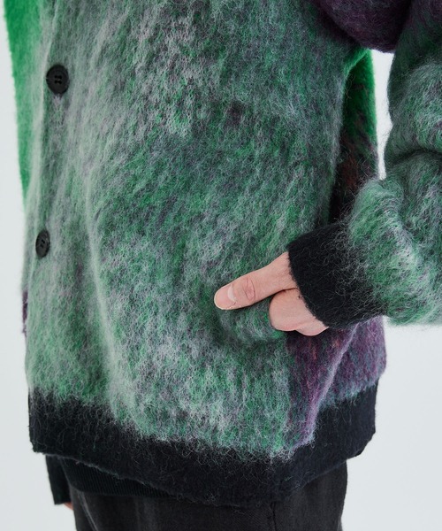 WRAPINKNOT（ラッピンノット）の「OIL PAINTING IMAGE MOHAIR CARDIGAN（カーディガン/ボレロ・メンズ・グリーン・2/3）」の12枚目の写真