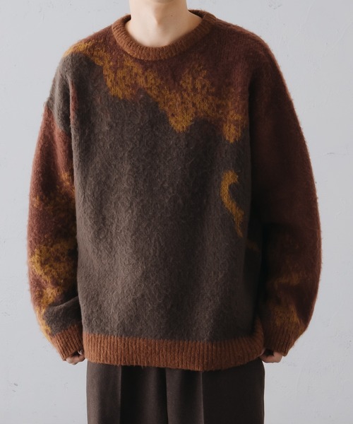 epnok(エプノック)の「モヘアライクランダムカラーニット(ニット/セーター・メンズ・ブルー/テラコッタ/マスタード・SMALL/MEDIUM/LARGE)」の2枚目の写真