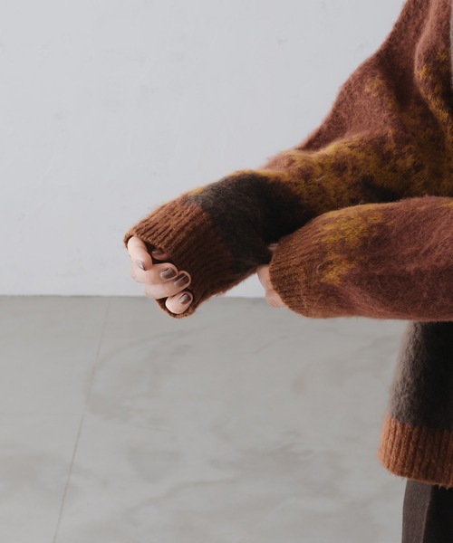 epnok(エプノック)の「モヘアライクランダムカラーニット(ニット/セーター・メンズ・ブルー/テラコッタ/マスタード・SMALL/MEDIUM/LARGE)」の19枚目の写真