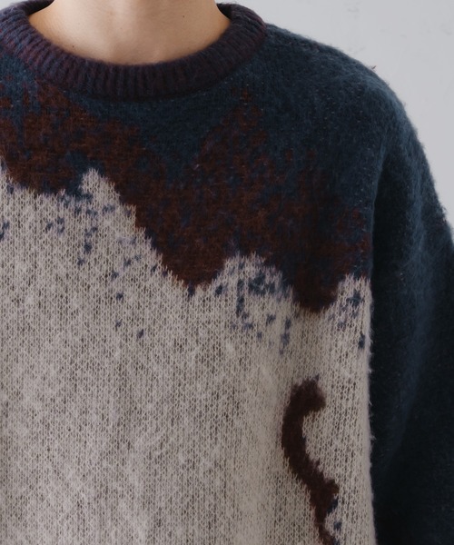 epnok(エプノック)の「モヘアライクランダムカラーニット(ニット/セーター・メンズ・ブルー/テラコッタ/マスタード・SMALL/MEDIUM/LARGE)」の6枚目の写真