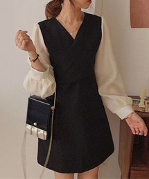 c.u.l | ブラウス レイヤード風ミニワンピース culw365(ワンピース)