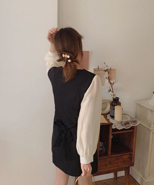 c.u.l(シーユーエル)の「ブラウス レイヤード風ミニワンピース culw365(ワンピース・レディース・ベージュ/ブラック・M/L)」の21枚目の写真