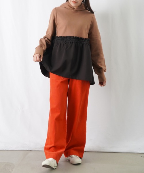 LC/LLL ペプラム切替パーカープルオーバー
