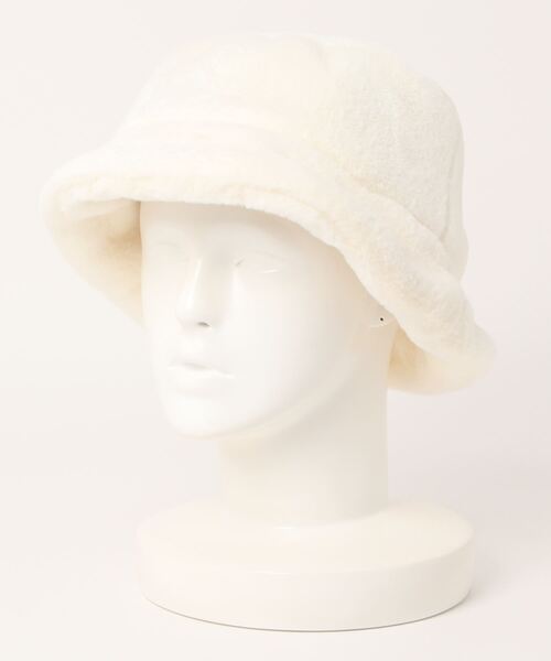 WHITELAND（ホワイトランド）の「WHITELAND/ホワイトランド/フェイクファー バケットハット（ハット・メンズ・ホワイト/ブラック/グレー・F）」の2枚目の写真