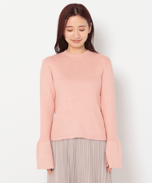 mysty woman（ミスティウーマン）の「ベルスリーブラメニット 183870（ニット/セーター・レディース・ピンク/ライトベージュ/ブルー/ブラック・FREE）」の8枚目の写真