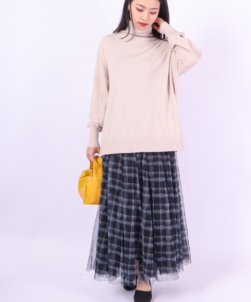 TRANOI（トラノイ）の「TRANOI. チュールスカート チェック（スカート
