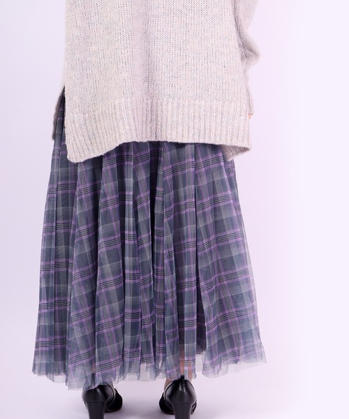 TRANOI（トラノイ）の「TRANOI. チュールスカート チェック（スカート