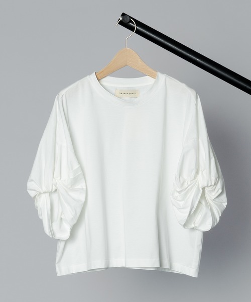 SAYAKADAVIS(サヤカディヴィス)の「【 SAYAKADAVIS / サヤカデイヴィス 】 Twisted Sleeve Tee / ツイストスリーブTシャツ(Tシャツ/カットソー・レディース・ブラック/レモンイエロー/ホワイト/グリーン・SMALL)」の2枚目の写真