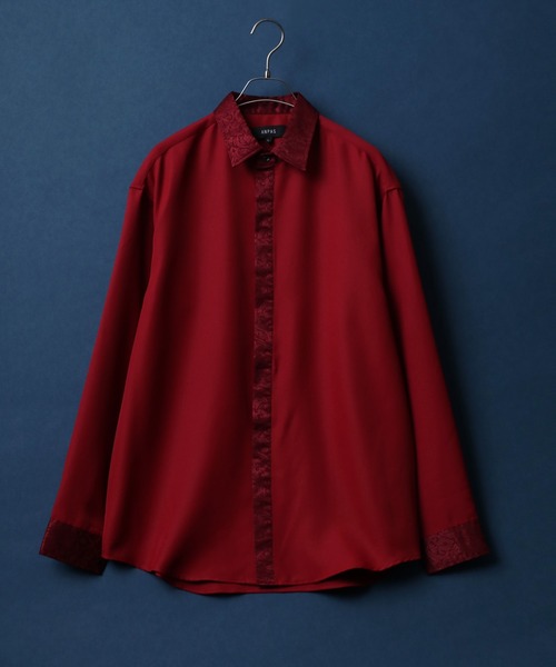 ANPAS(アンパス)の「ANPAS Twill Fabric Oversize Jacquard Separated Shirt/ANPAS 別注 ツイル オーバーサイズ ジャガード クレリックシャツ(シャツ/ブラウス・メンズ・ホワイト/ライトグレー/ワイン/グレイッシュベージュ/ブラック・M/L)」の5枚目の写真