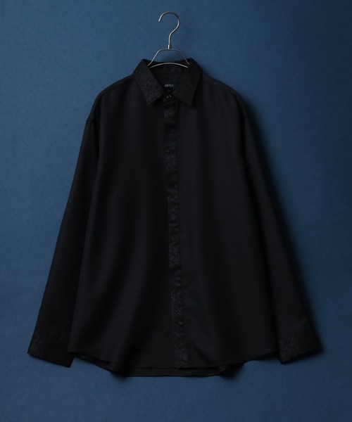 ANPAS(アンパス)の「ANPAS Twill Fabric Oversize Jacquard Separated Shirt/ANPAS 別注 ツイル オーバーサイズ ジャガード クレリックシャツ(シャツ/ブラウス・メンズ・ホワイト/ライトグレー/ワイン/グレイッシュベージュ/ブラック・M/L)」の3枚目の写真