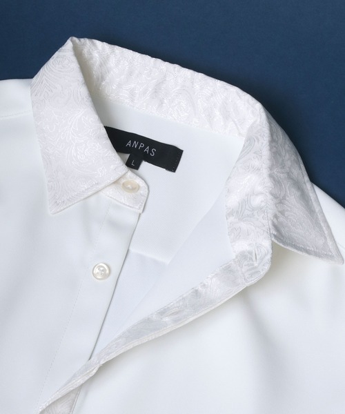 ANPAS(アンパス)の「ANPAS Twill Fabric Oversize Jacquard Separated Shirt/ANPAS 別注 ツイル オーバーサイズ ジャガード クレリックシャツ(シャツ/ブラウス・メンズ・ホワイト/ライトグレー/ワイン/グレイッシュベージュ/ブラック・M/L)」の9枚目の写真