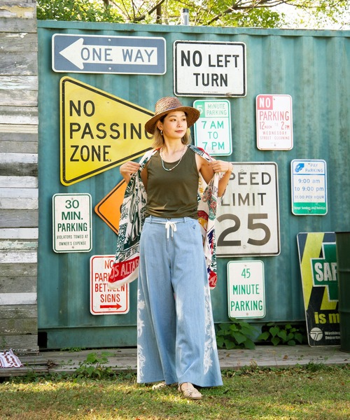 チャイハネ（チャイハネ）の「【チャイハネ】ヒピデデニムワイドパンツ（デニムパンツ・レディース・ダークブルー/ライトブルー・FREE）」の10枚目の写真