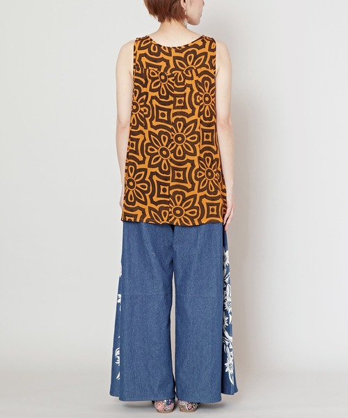 チャイハネ（チャイハネ）の「【チャイハネ】ヒピデデニムワイドパンツ（デニムパンツ・レディース・ダークブルー/ライトブルー・FREE）」の5枚目の写真