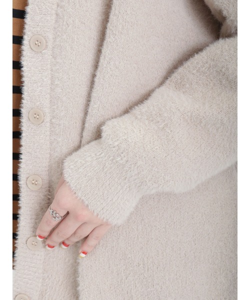 Samansa Mos2（サマンサ モスモス）の「シャギーVネックカーディガン（カーディガン/ボレロ・レディース・ブルー/ブラック/ピンク/ベージュ・ﾌﾘ-）」の21枚目の写真