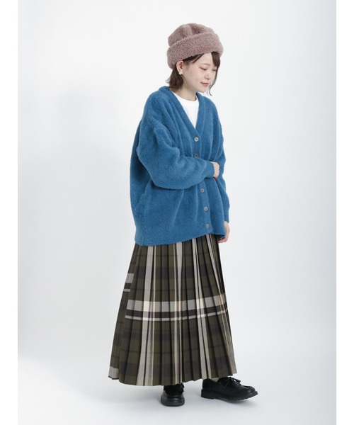 Samansa Mos2（サマンサ モスモス）の「シャギーVネックカーディガン（カーディガン/ボレロ・レディース・ブルー/ブラック/ピンク/ベージュ・ﾌﾘ-）」の9枚目の写真