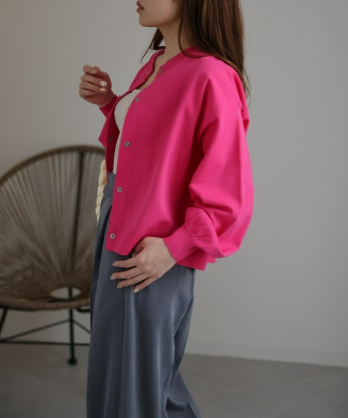 sakishimatokyo（サキシマトーキョー）の「リングドットカーディガン（カーディガン/ボレロ・レディース・ピンク/ブルー/アイボリー/ブラック・FREE）」の4枚目の写真