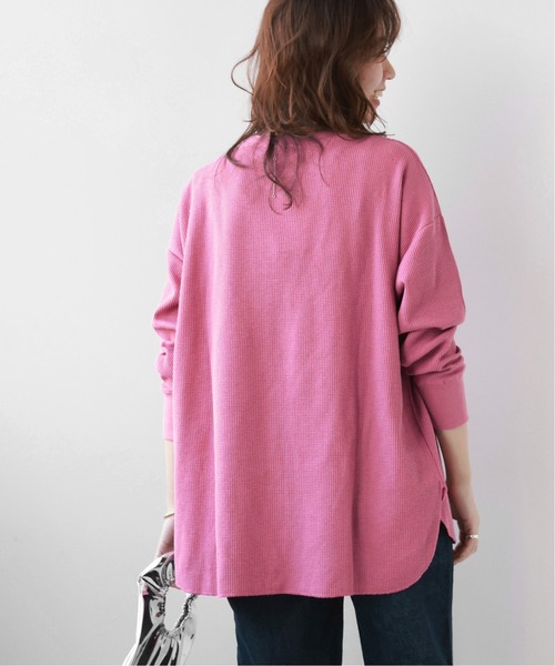 JOURNAL STANDARD relume(ジャーナルスタンダード レリューム)の「《追加9》TCワッフルオーバーサイズロングスリーブTシャツ(Tシャツ/カットソー・レディース・チャコールグレー/ピンク系その他/オートミール/ホワイト系その他/ベージュ・FREE)」の10枚目の写真
